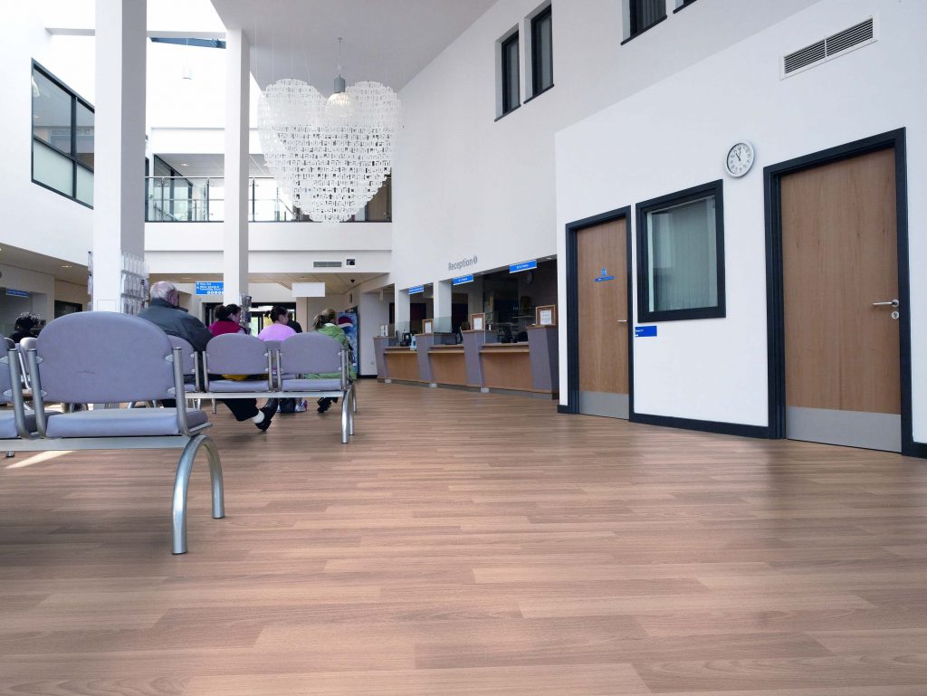 hygienic vinyl flooring used at hospital waiting room hong kong