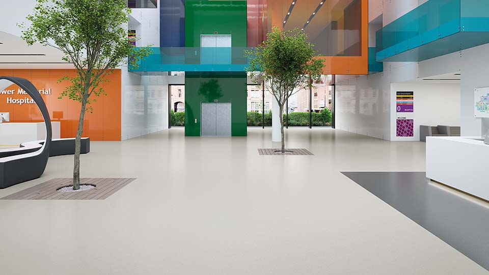 hospital lobby with Palettone SD anti static vinyl flooring 