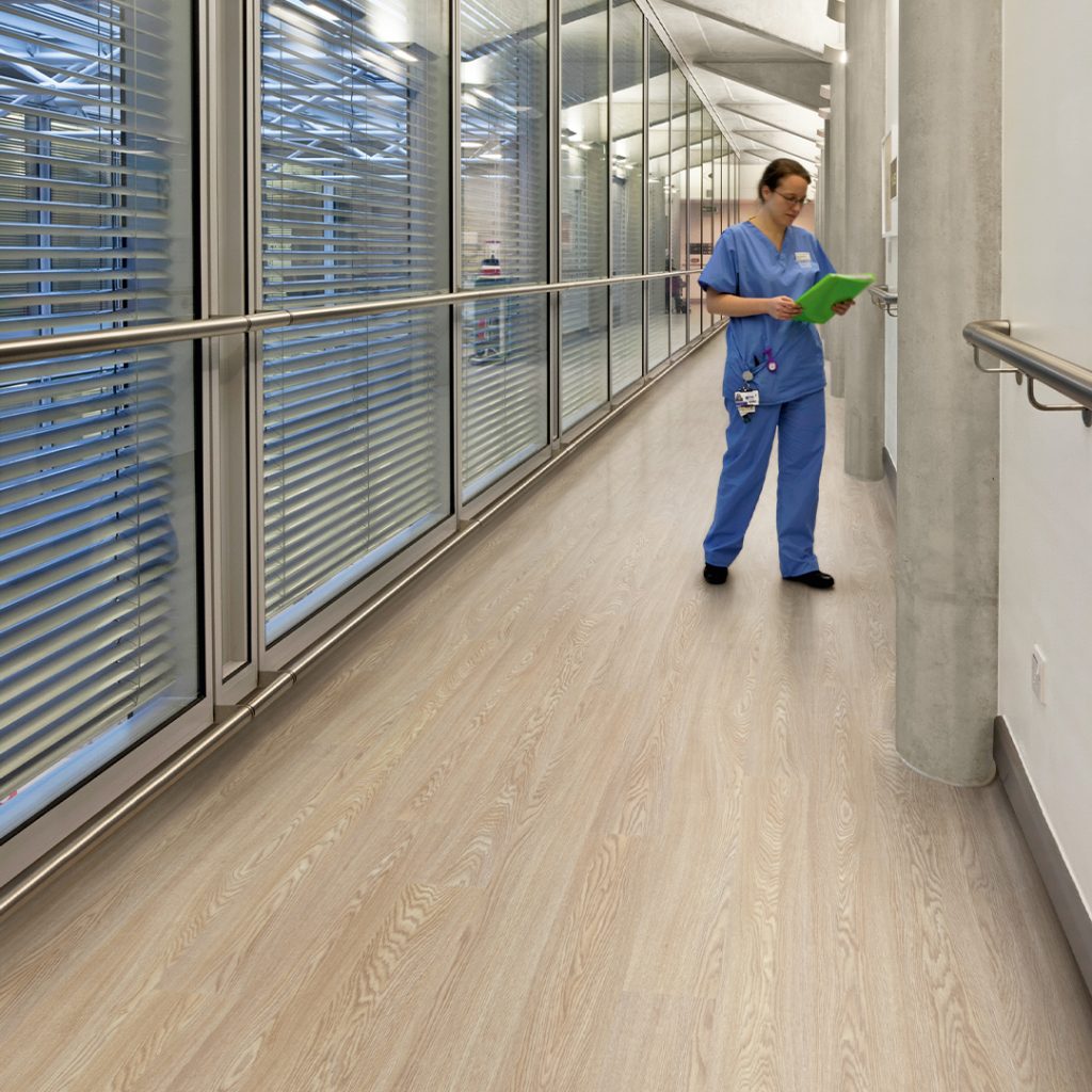 vinyl flooring in hospital circulating area