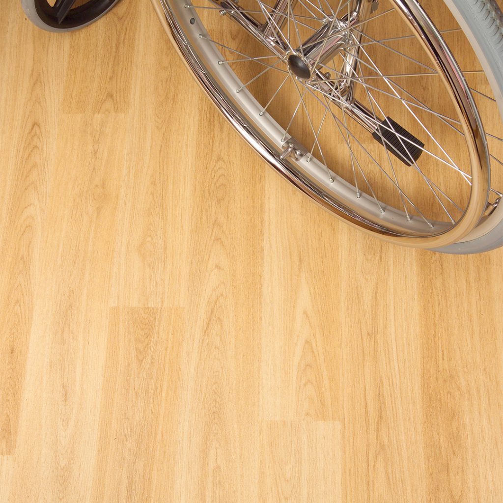 wood effect vinyl floor in detail 